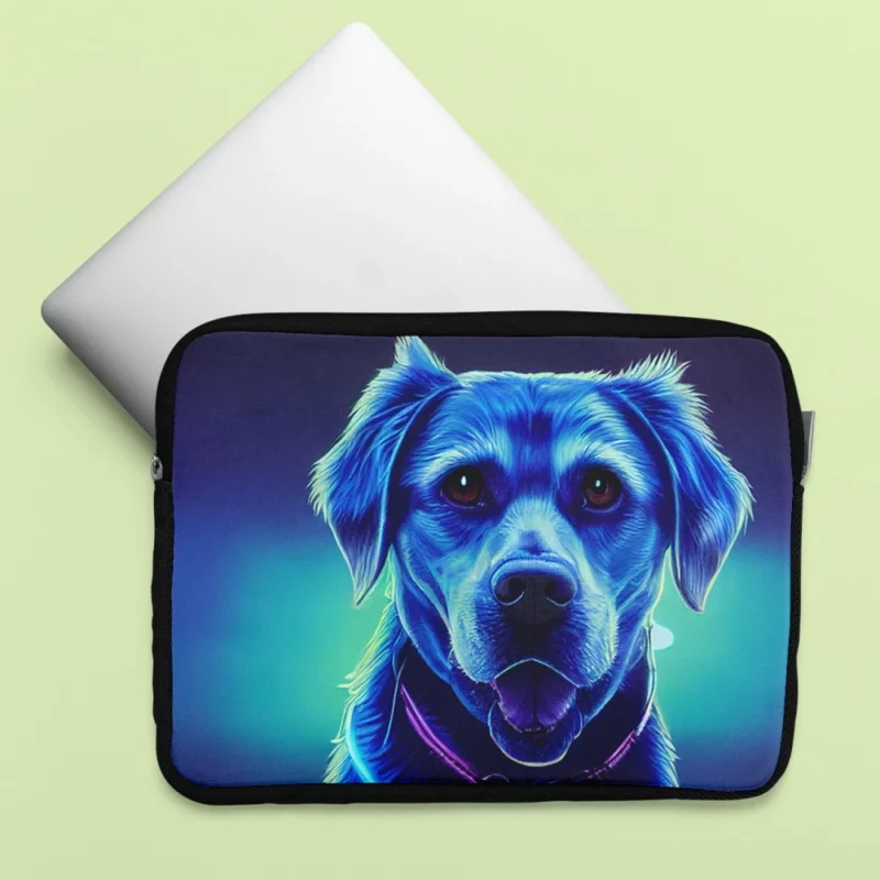 Little Blue Watercolor Dog Portrait Laptop Sleeve