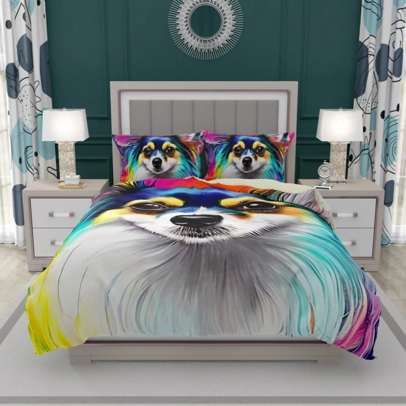 Long-Haired Chihuahua Portrait Bedding Set 1