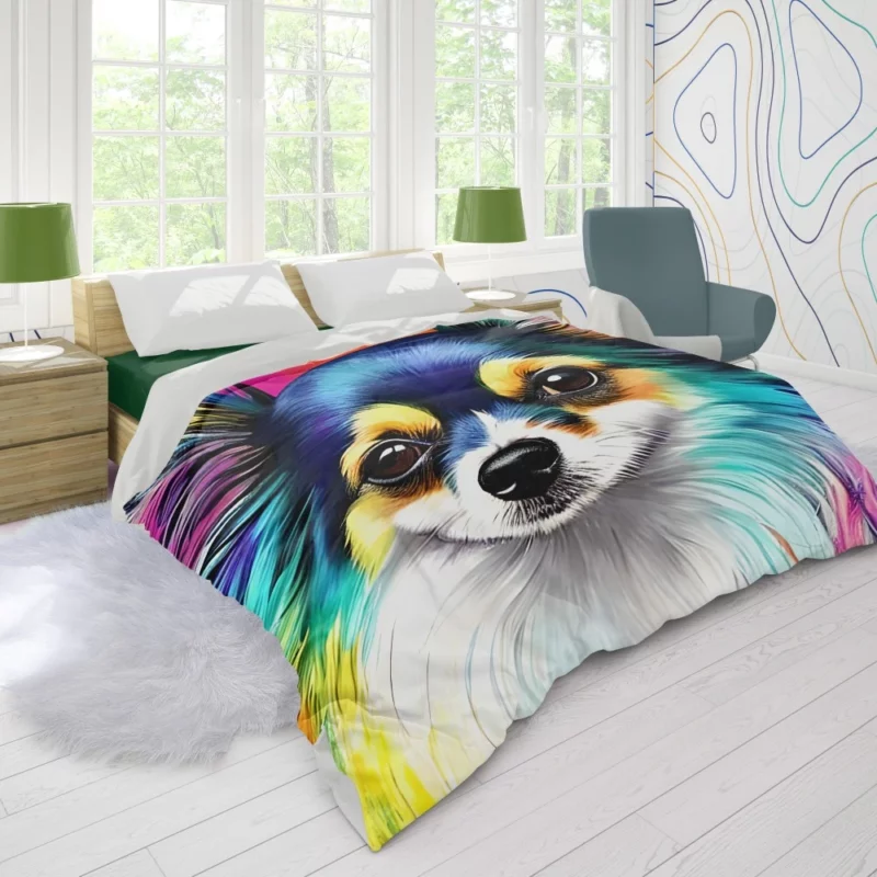 Long-Haired Chihuahua Portrait Duvet Cover