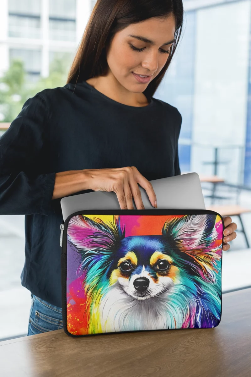 Long-Haired Chihuahua Portrait Laptop Sleeve 1