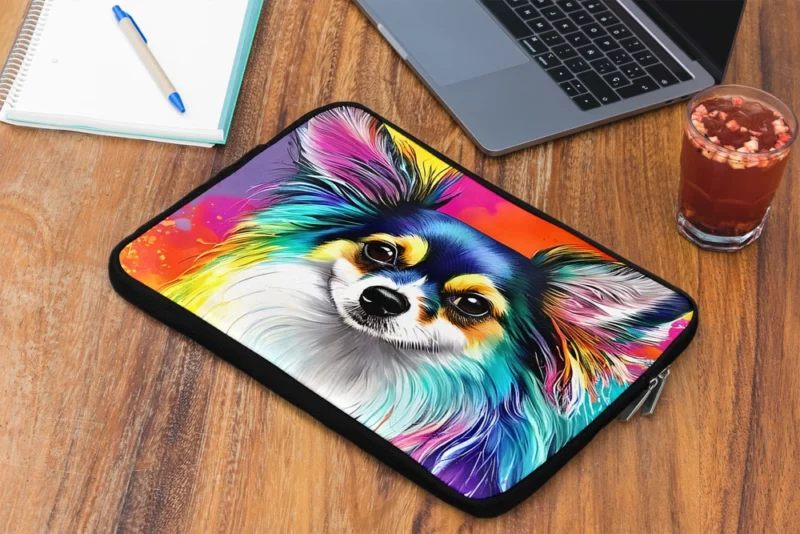 Long-Haired Chihuahua Portrait Laptop Sleeve 2