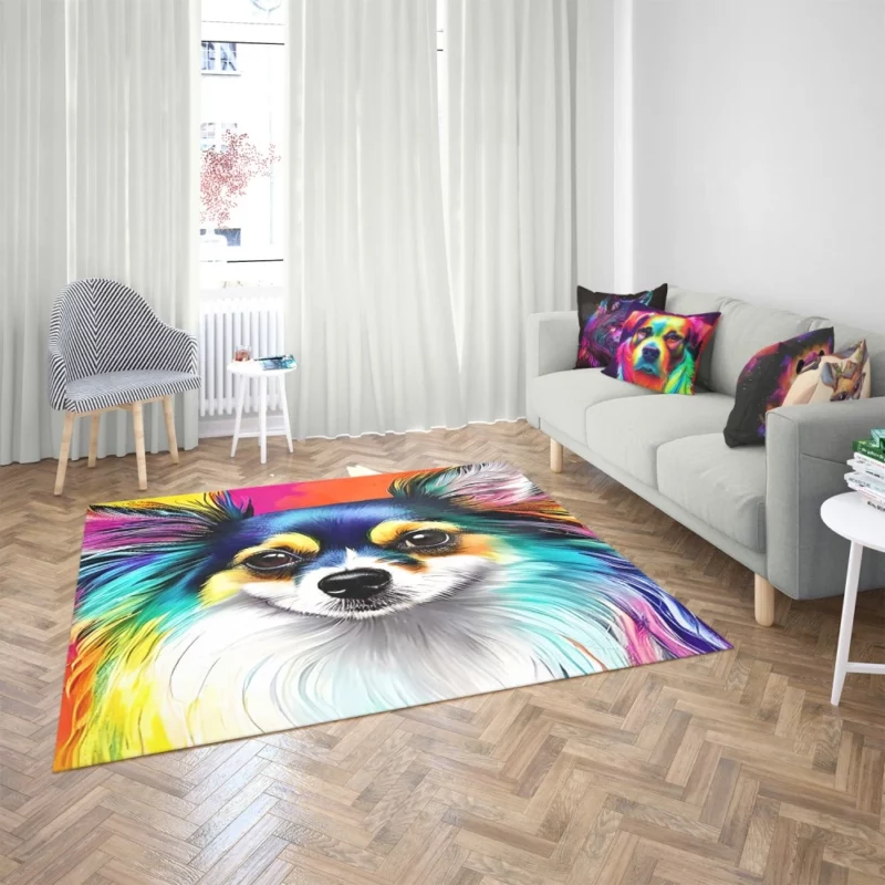 Long-Haired Chihuahua Portrait Rug 2