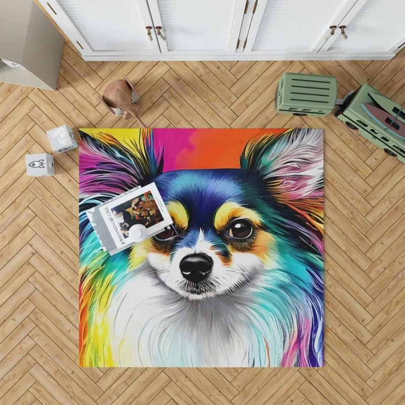 Long-Haired Chihuahua Portrait Rug