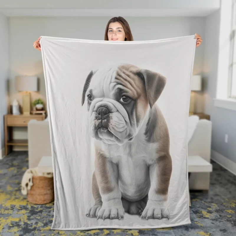 Lovely Bulldog Breed Fleece Blanket 2