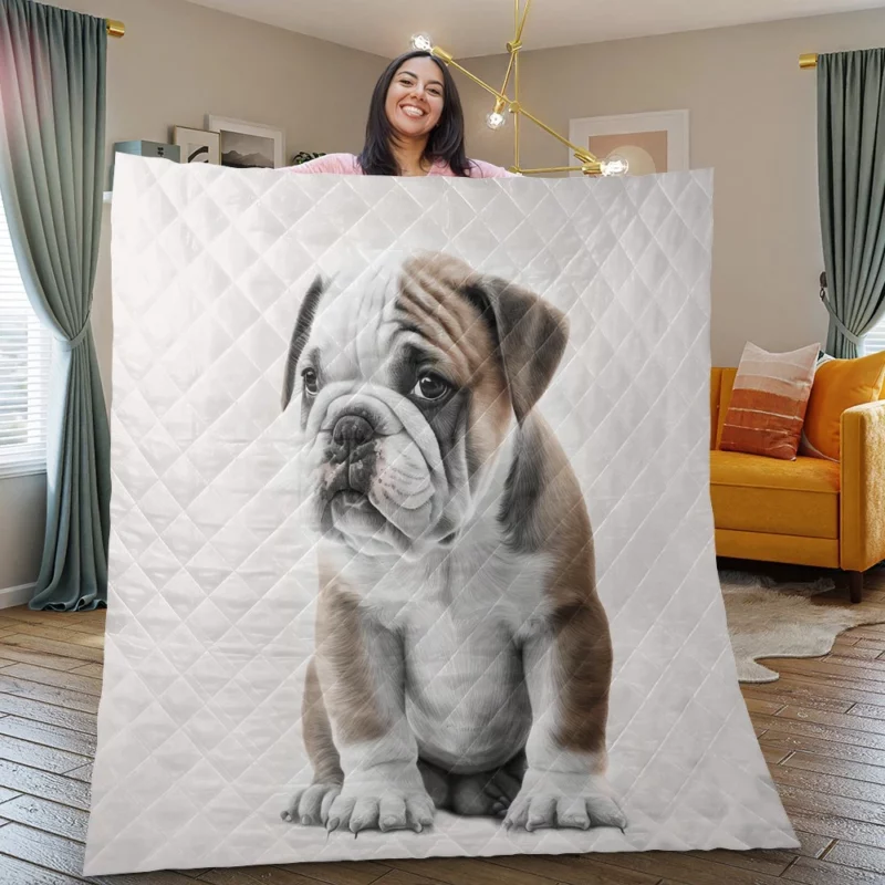 Lovely Bulldog Breed Quilt Blanket
