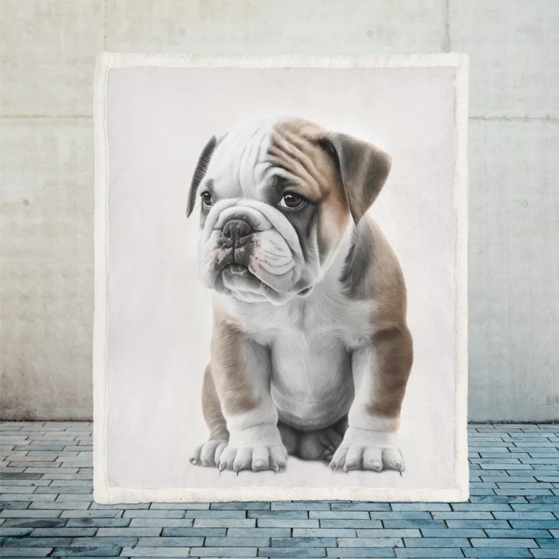 Lovely Bulldog Breed Sherpa Fleece Blanket