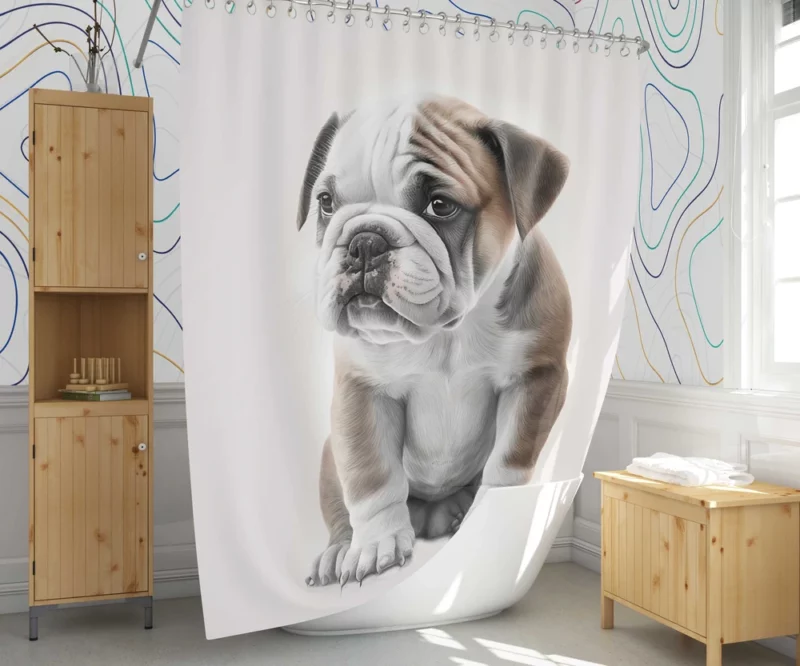 Lovely Bulldog Breed Shower Curtain 1