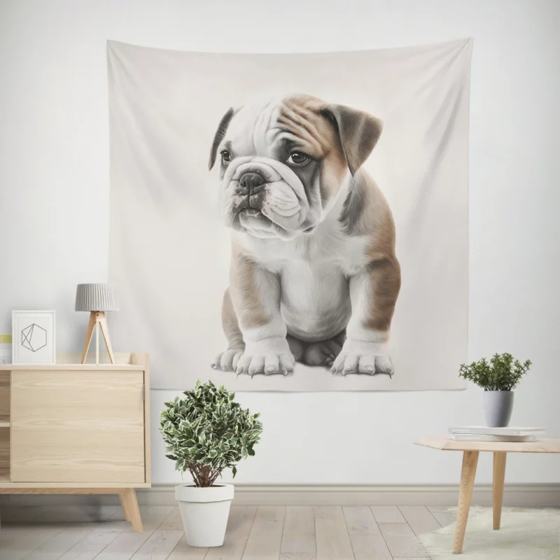 Lovely Bulldog Breed Wall Tapestry