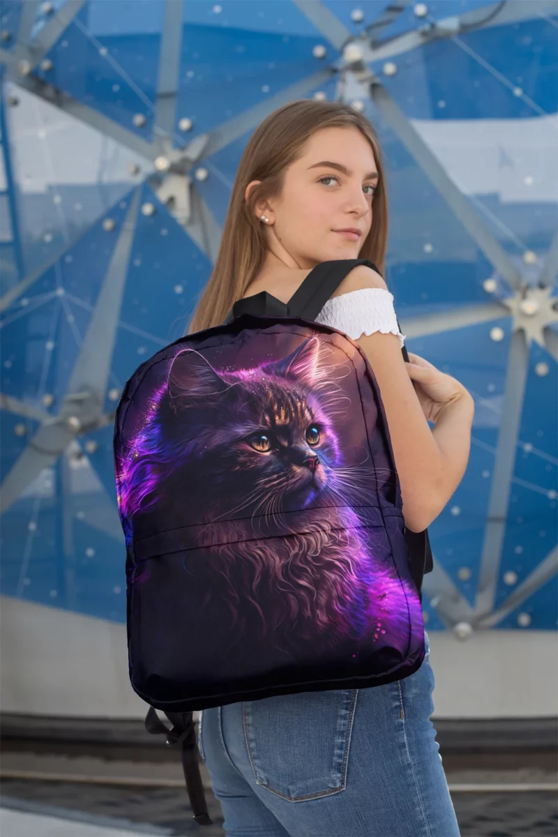 Majestic Purple Pink Cat Backpack 2