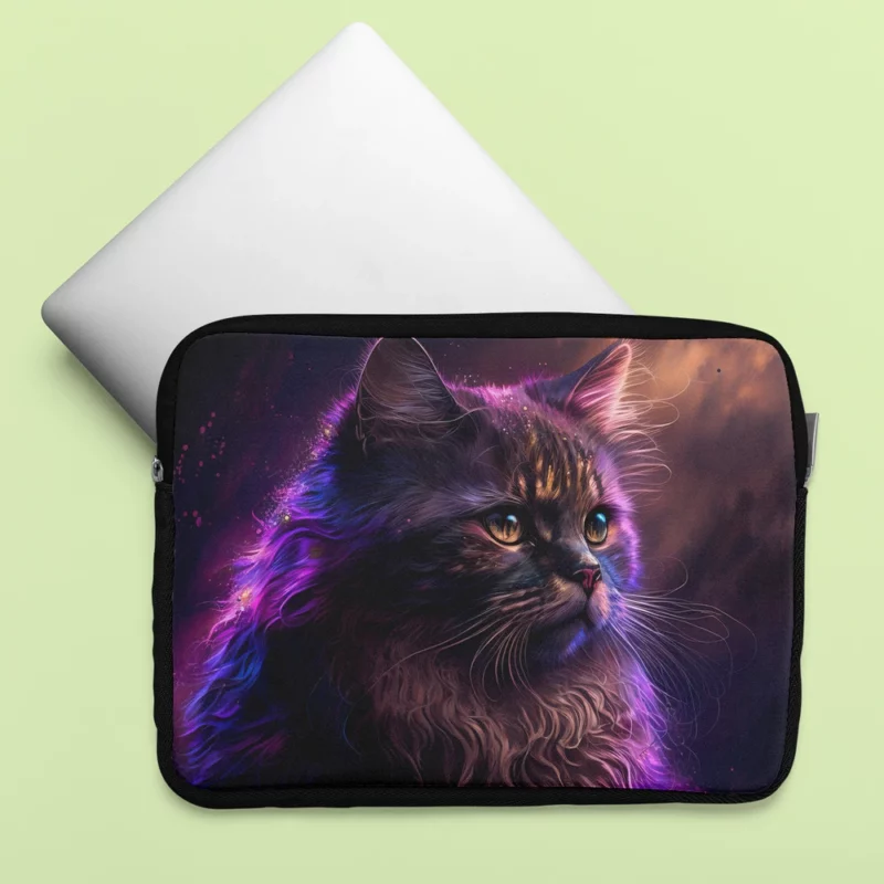 Majestic Purple Pink Cat Laptop Sleeve