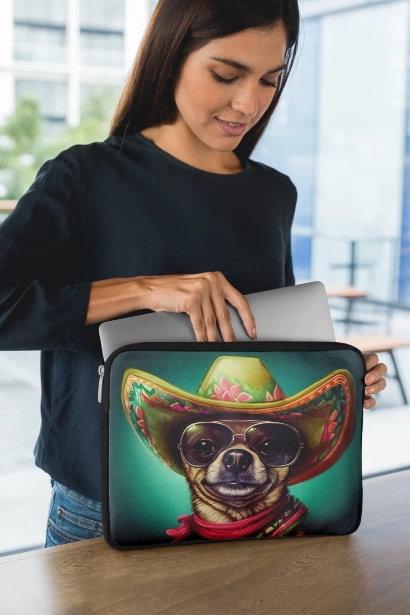 Mexican Sombrero Dog Laptop Sleeve 1