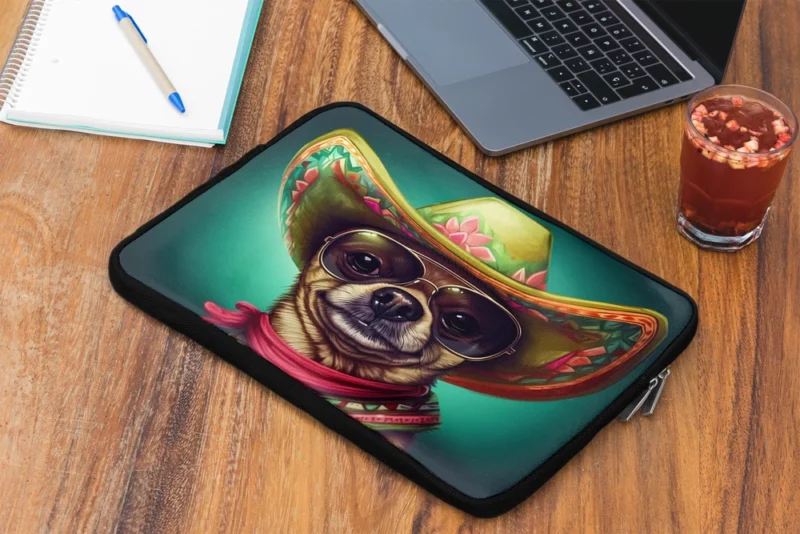 Mexican Sombrero Dog Laptop Sleeve 2