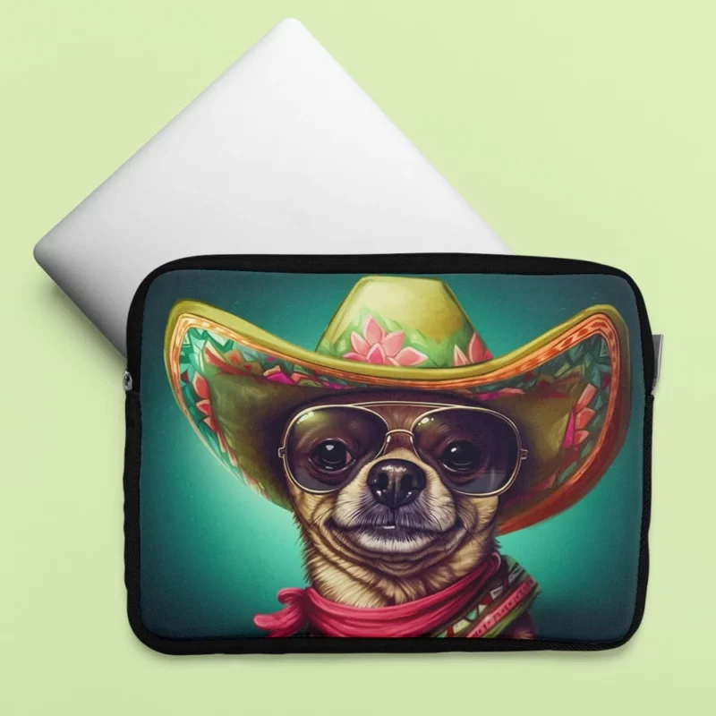 Mexican Sombrero Dog Laptop Sleeve