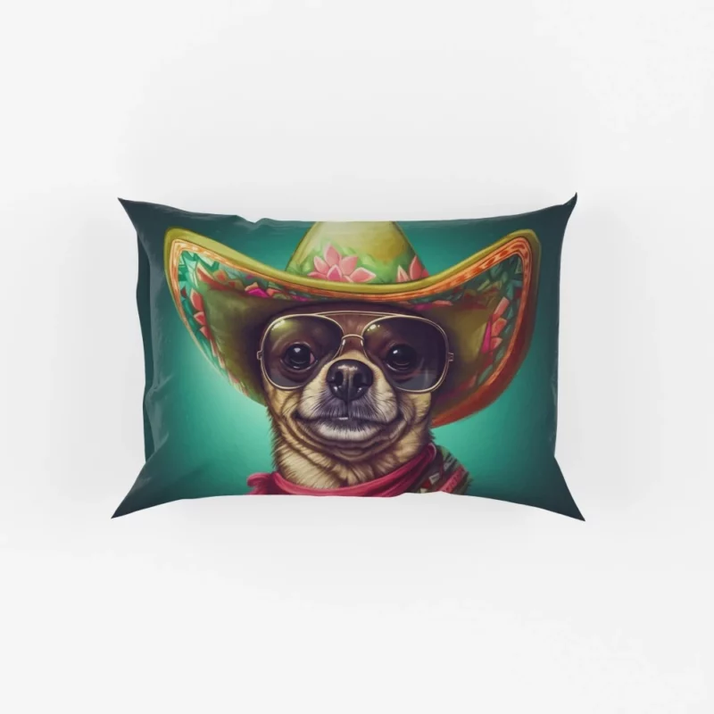 Mexican Sombrero Dog Pillow Cases