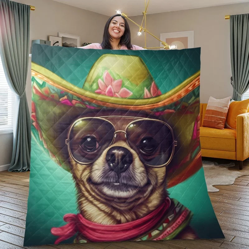 Mexican Sombrero Dog Quilt Blanket
