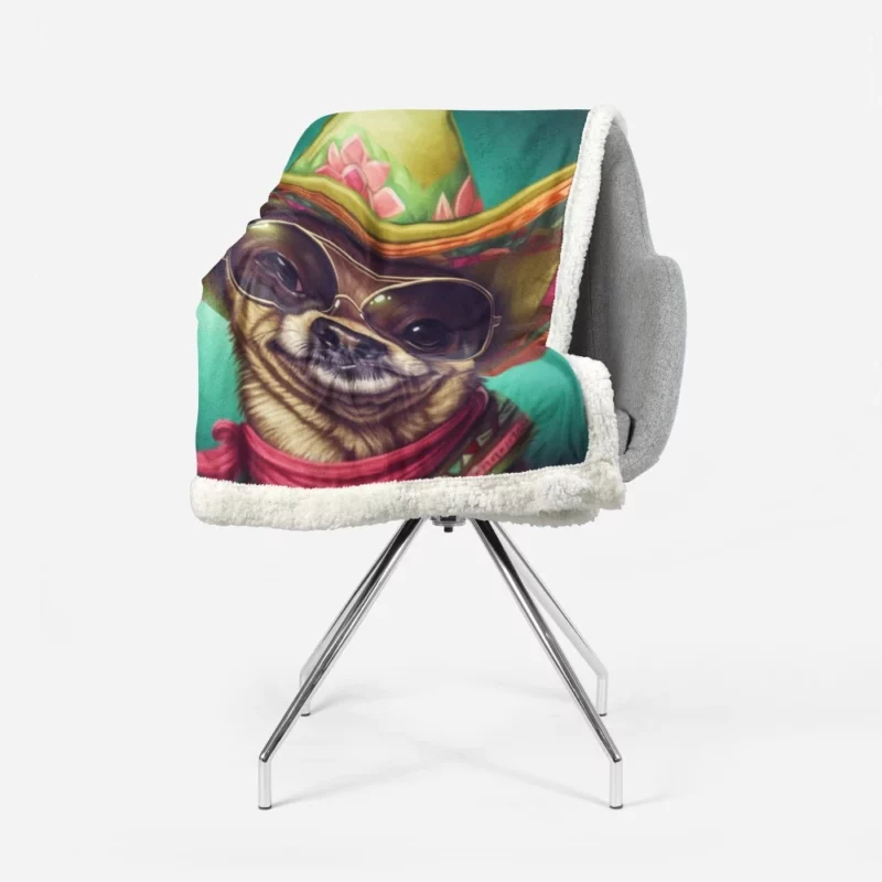 Mexican Sombrero Dog Sherpa Fleece Blanket 1