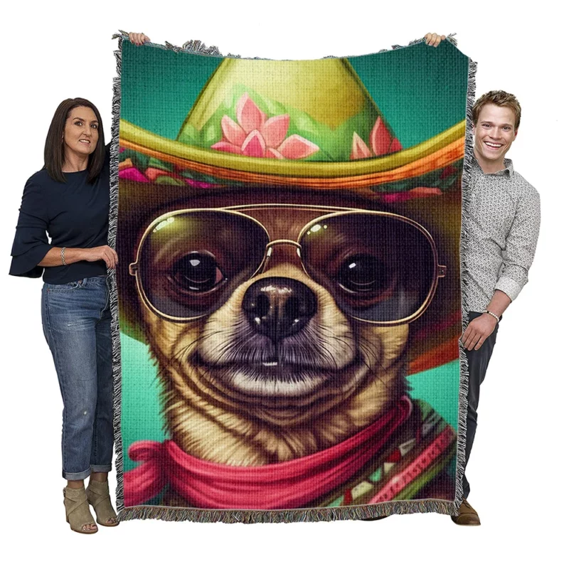 Mexican Sombrero Dog Woven Blanket