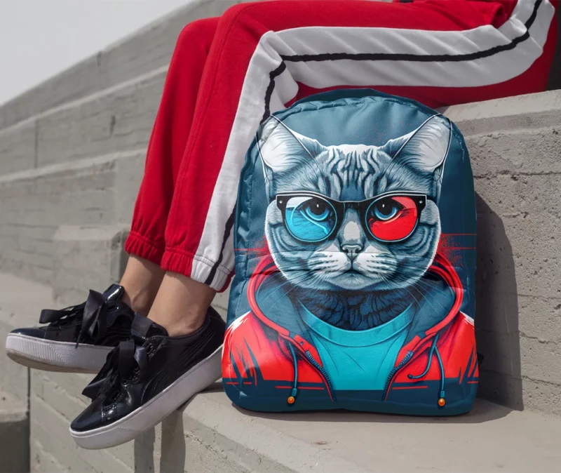 Modern Pop Art Cat Print Backpack 1