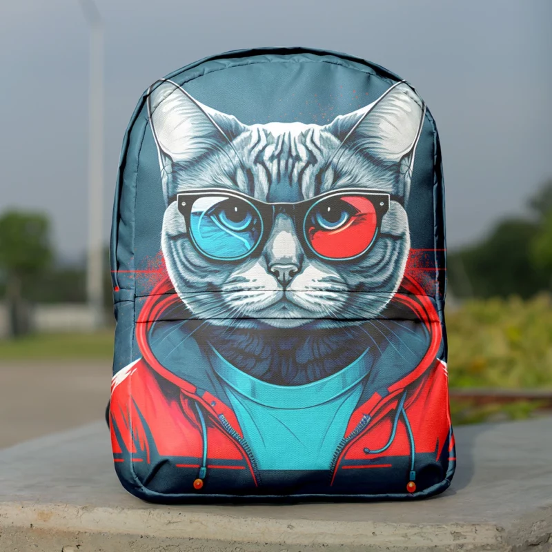 Modern Pop Art Cat Print Backpack