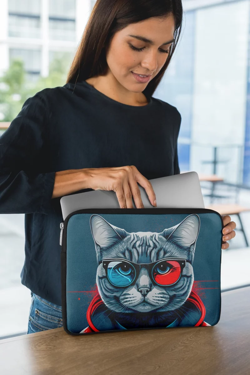 Modern Pop Art Cat Print Laptop Sleeve 1