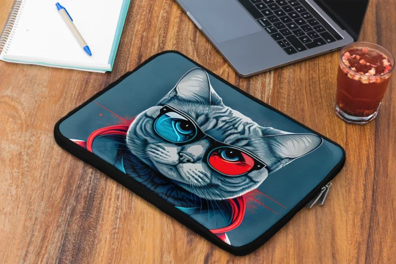 Modern Pop Art Cat Print Laptop Sleeve 2