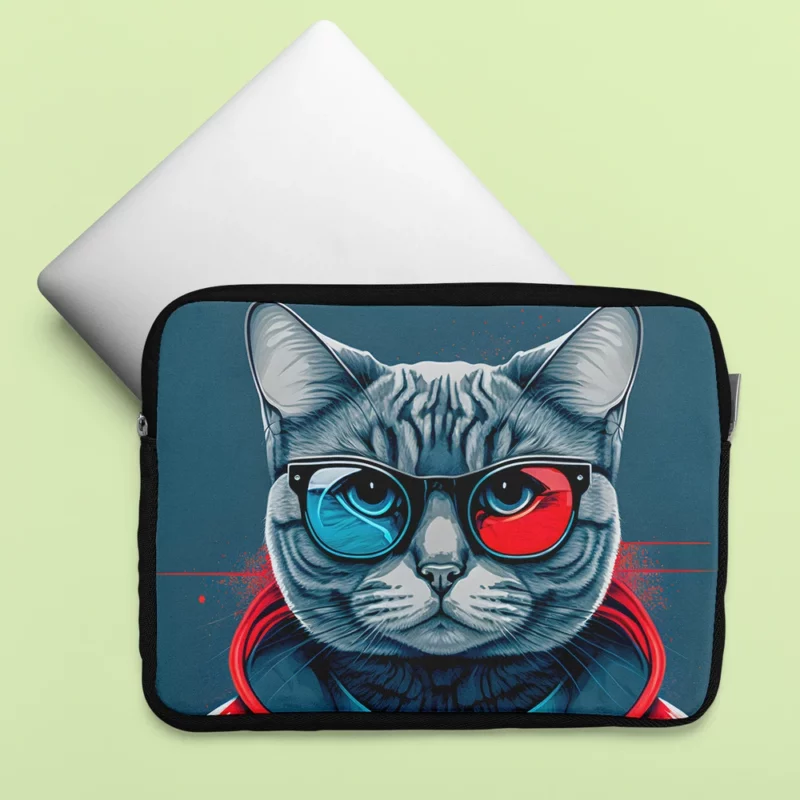 Modern Pop Art Cat Print Laptop Sleeve