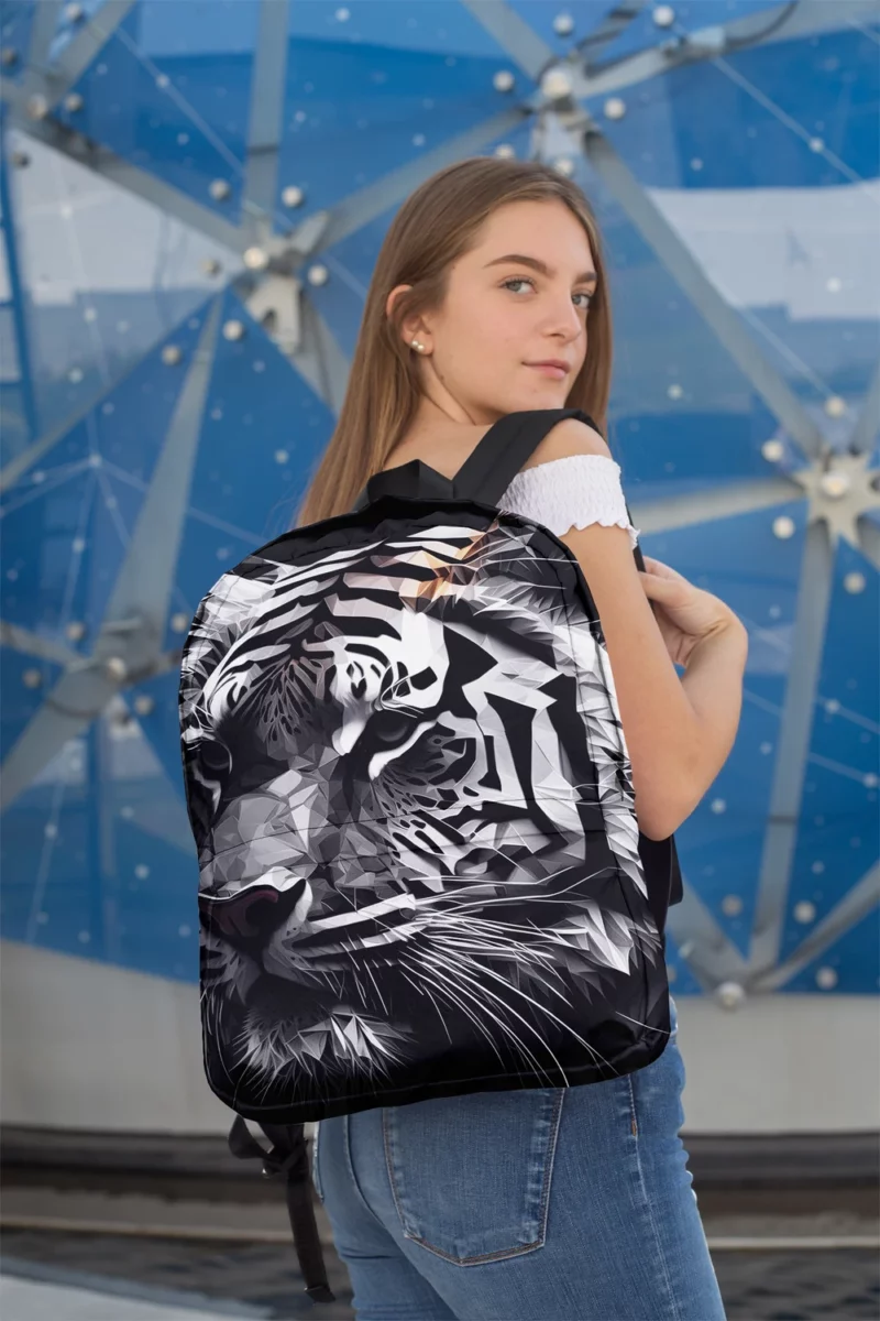 Modest Polygon Tiger Illustration Backpack 2