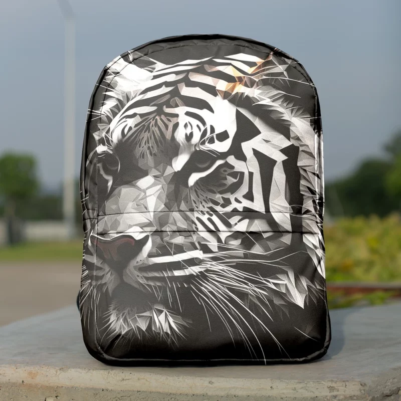 Modest Polygon Tiger Illustration Backpack