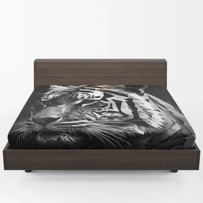 Modest Polygon Tiger Illustration Fitted Sheet 1