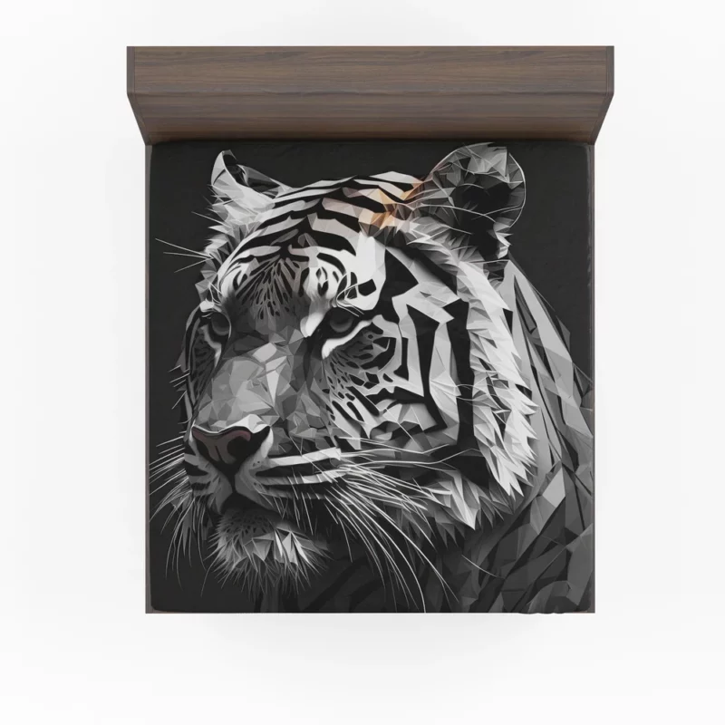 Modest Polygon Tiger Illustration Fitted Sheet
