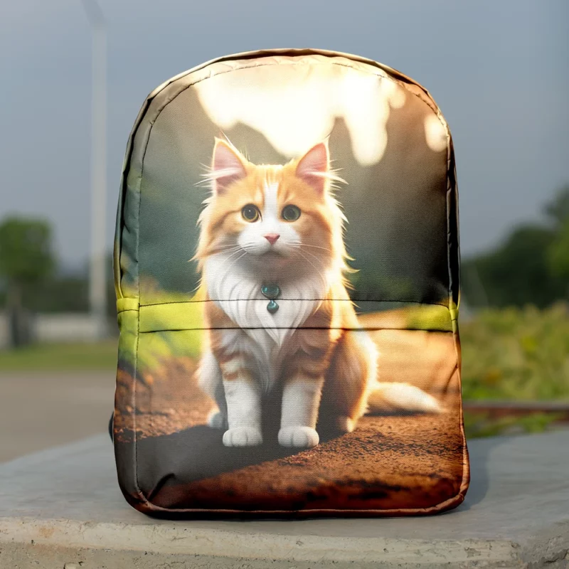 Mountain Cat Sitting on the Road Backpack