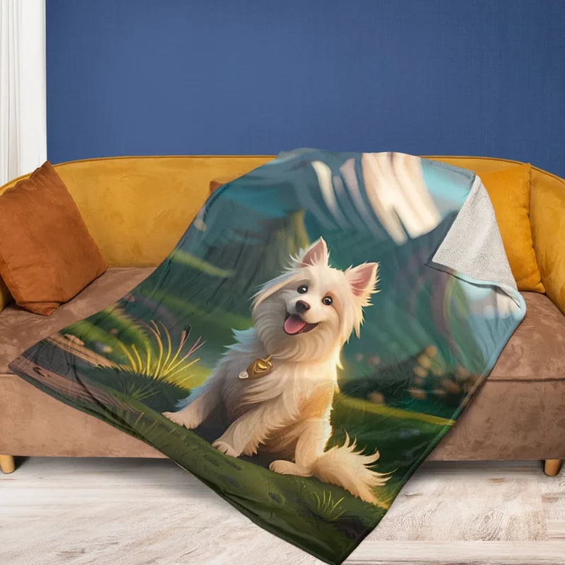 Mountain Field Dog Fleece Blanket 1