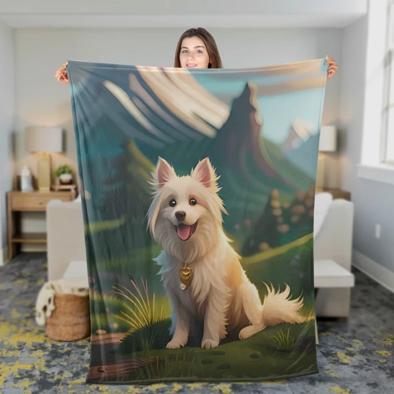 Mountain Field Dog Fleece Blanket 2