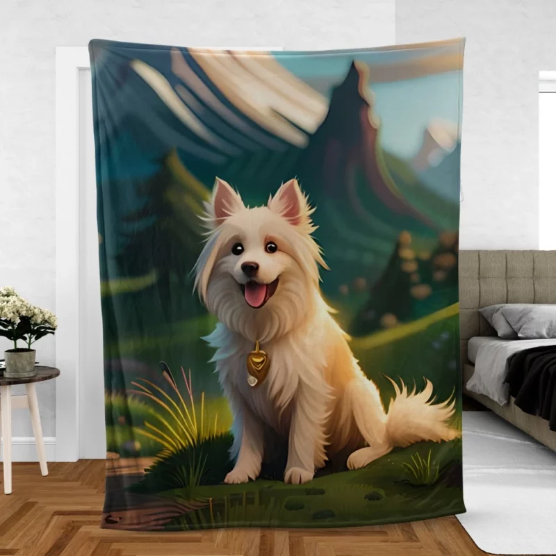 Mountain Field Dog Fleece Blanket