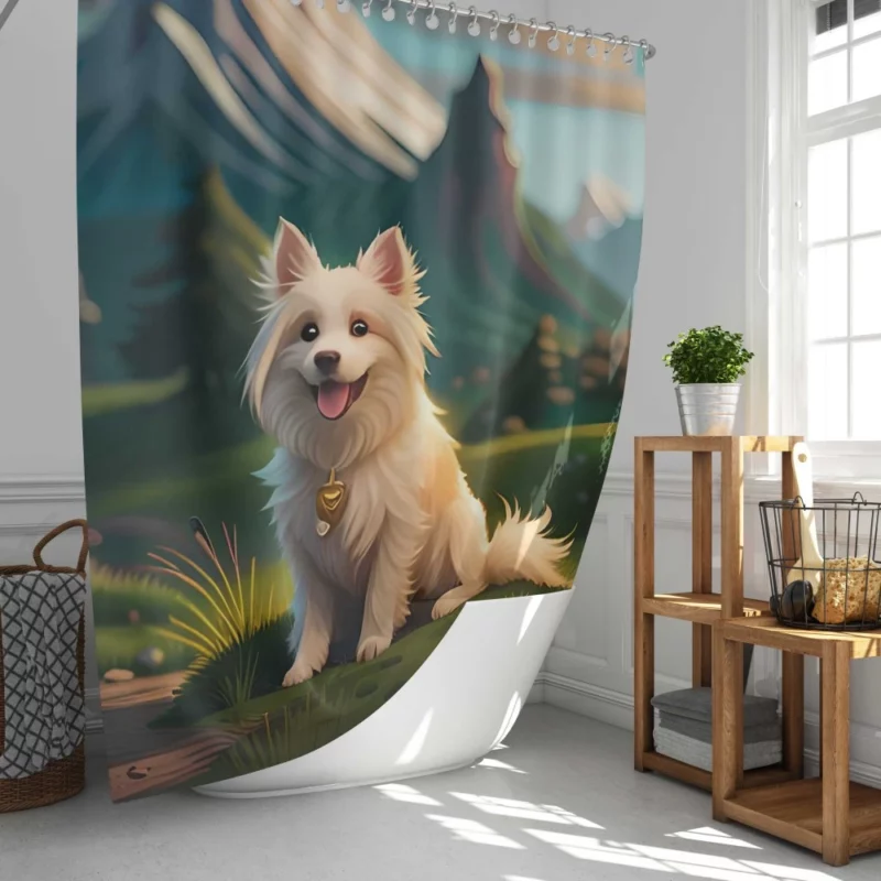 Mountain Field Dog Shower Curtain