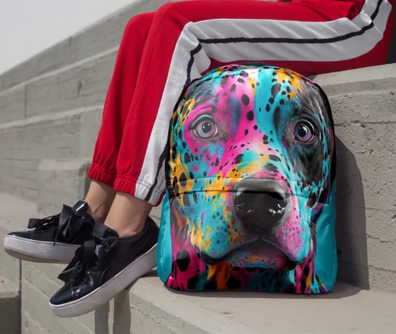 Multicolor Dalmatian Portrait Backpack 1