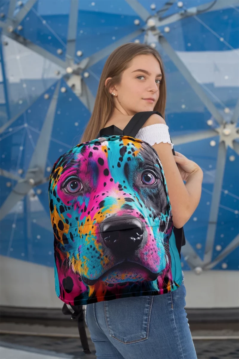 Multicolor Dalmatian Portrait Backpack 2