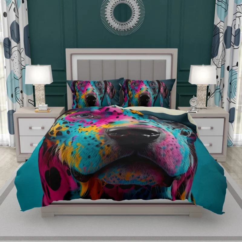 Multicolor Dalmatian Portrait Bedding Set 1