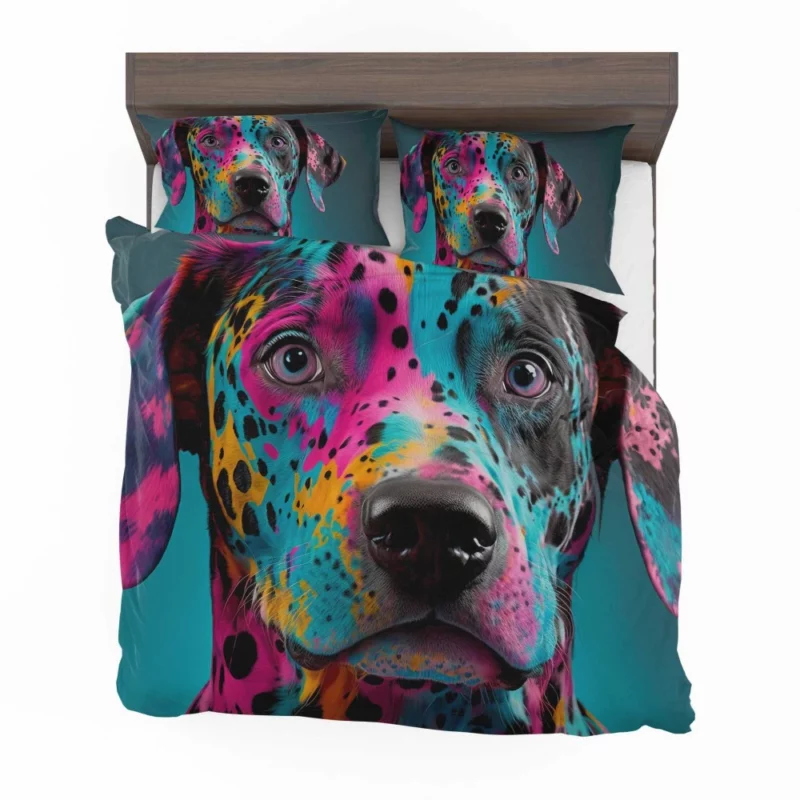 Multicolor Dalmatian Portrait Bedding Set 2