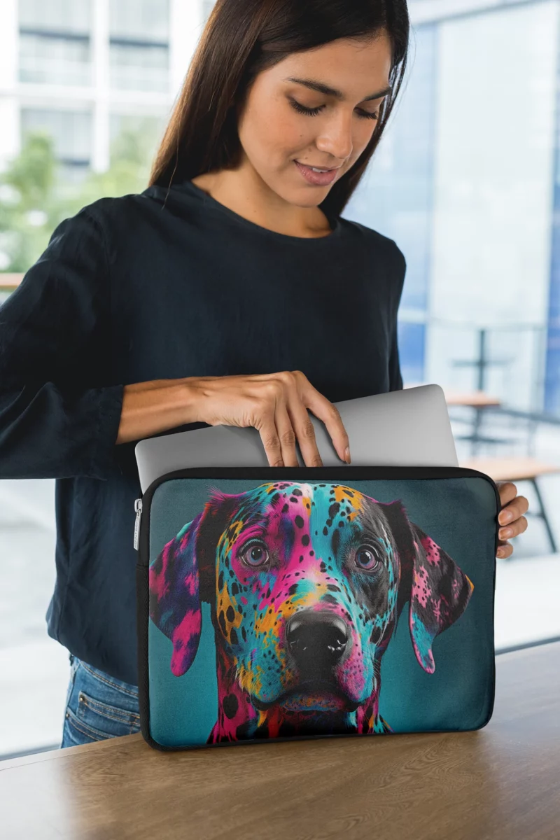 Multicolor Dalmatian Portrait Laptop Sleeve 1