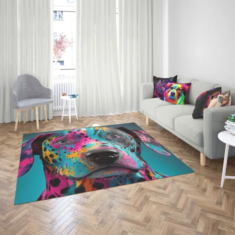 Multicolor Dalmatian Portrait Rug 2