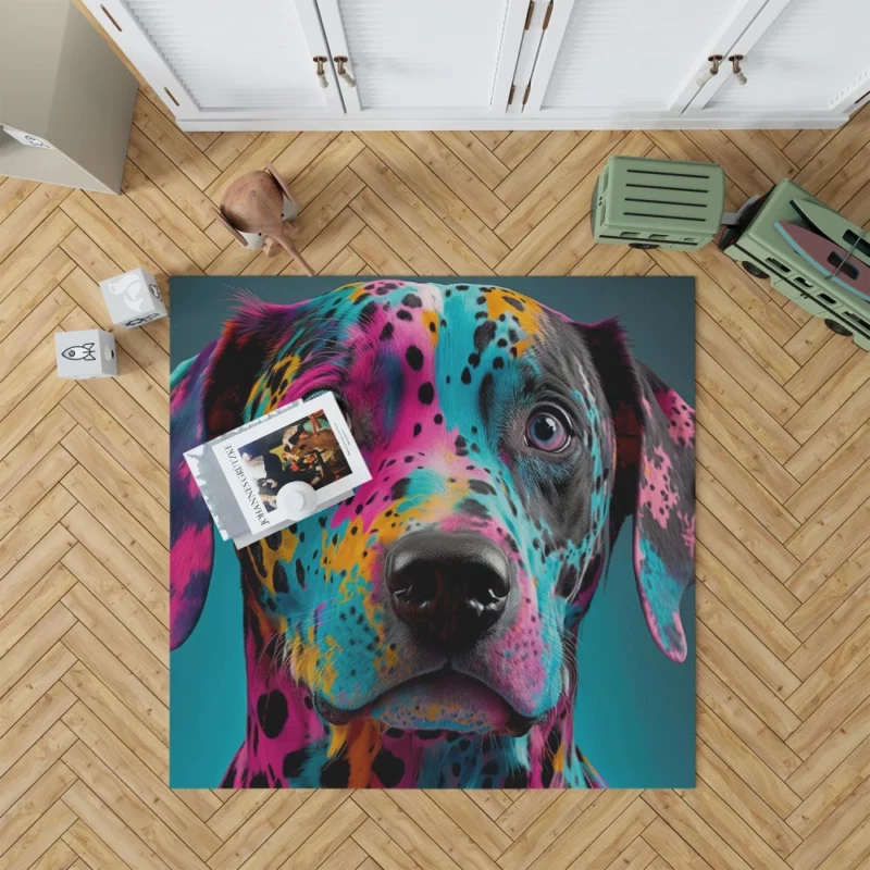 Multicolor Dalmatian Portrait Rug