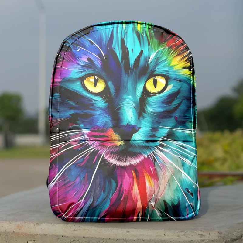 Multicolored Cat Portrait Backpack