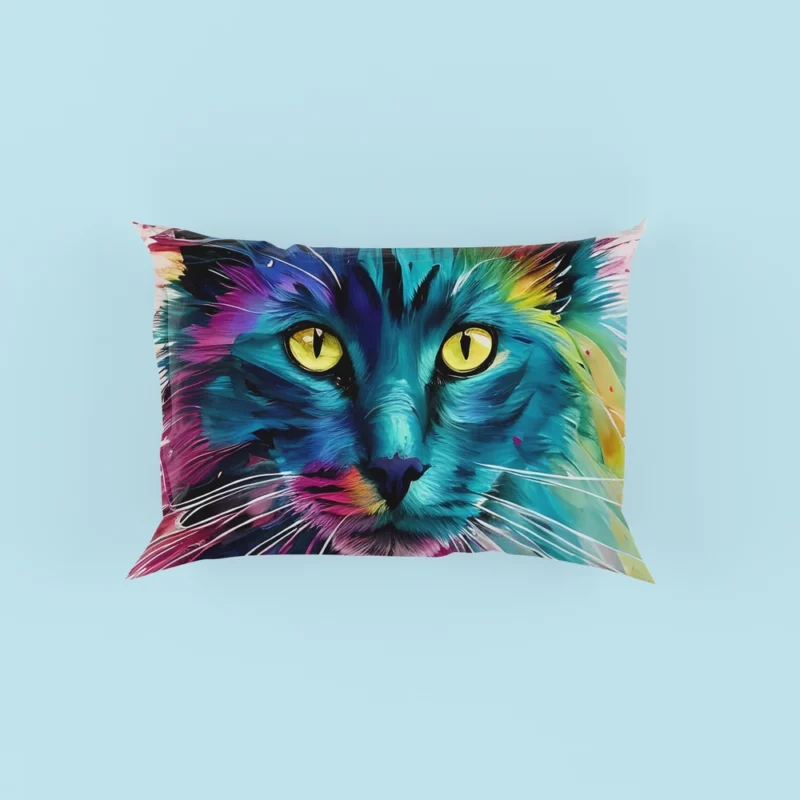 Multicolored Cat Portrait Pillow Cases