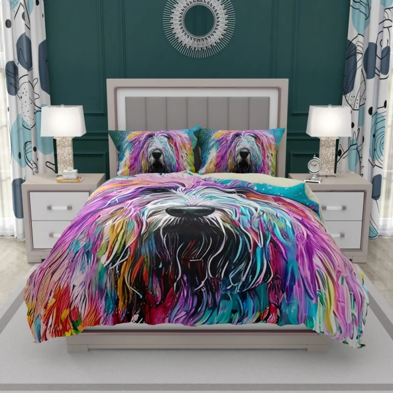 Multicolored Shaggy Sheepdog Bedding Set 1