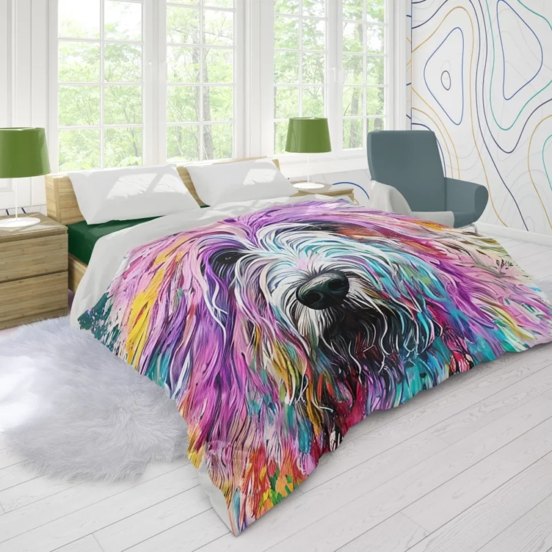 Multicolored Shaggy Sheepdog Duvet Cover