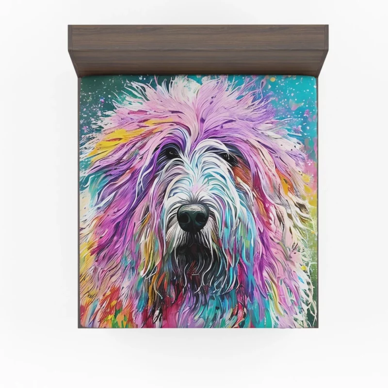 Multicolored Shaggy Sheepdog Fitted Sheet