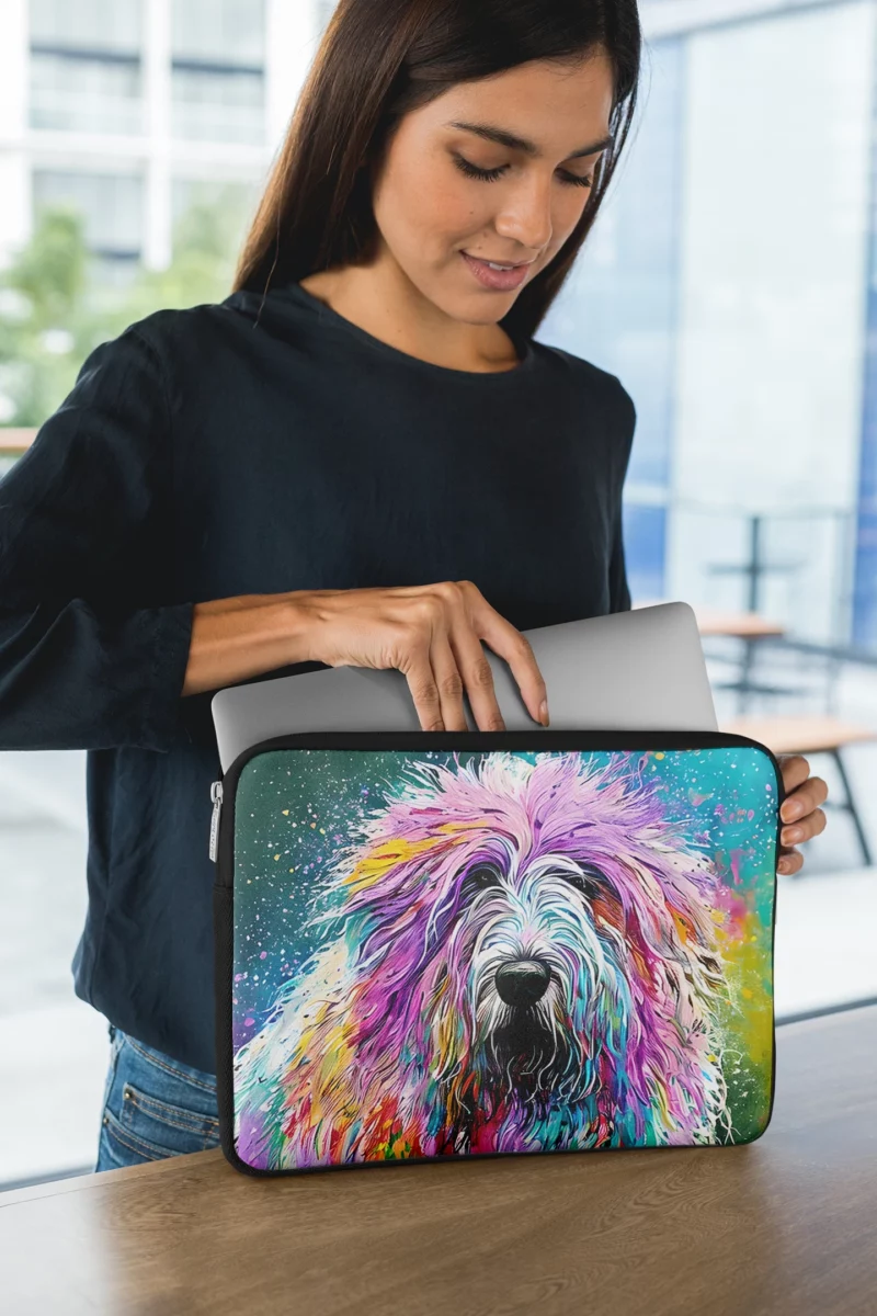 Multicolored Shaggy Sheepdog Laptop Sleeve 1