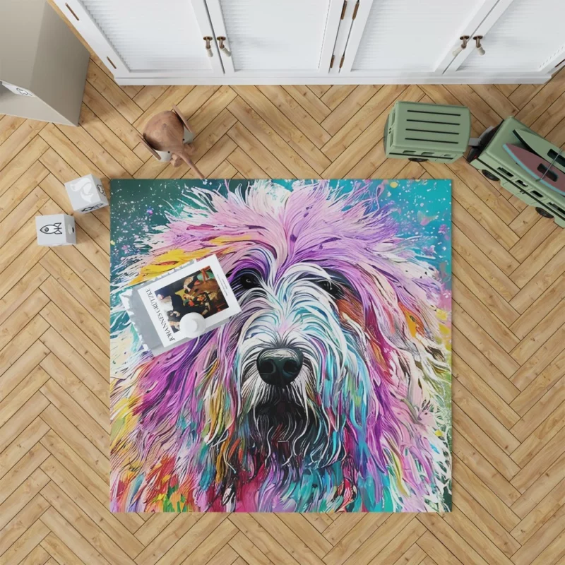 Multicolored Shaggy Sheepdog Rug