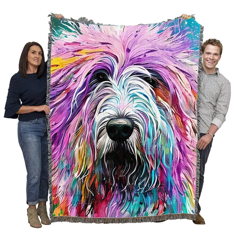 Multicolored Shaggy Sheepdog Woven Blanket